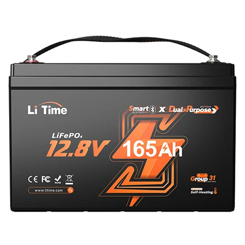 LiTime 12V 165Ah dual purpose smart self-heating battery