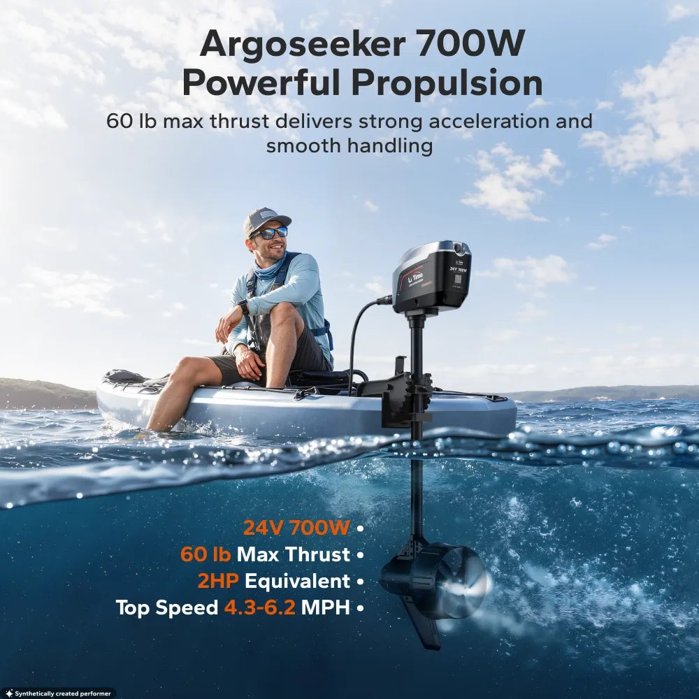 LiTime Argoseeker A1 2hp electric outboard motor for kayak and small boats