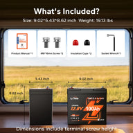 LiTime 12V 100Ah Xtra-Mini Bluetooth Small LiFePO4 Deep Cycle Battery for RV, Marine
