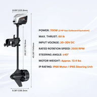 LiTime Argoseeker A1 24V700W/2HP Electric Outboard Motor