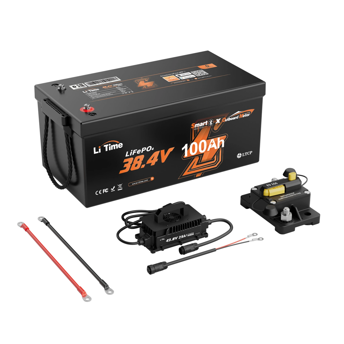 LiTime 36V 100Ah  Lithium Battery for Trolling Motors & Electric Outboard Motors with Bluetooth