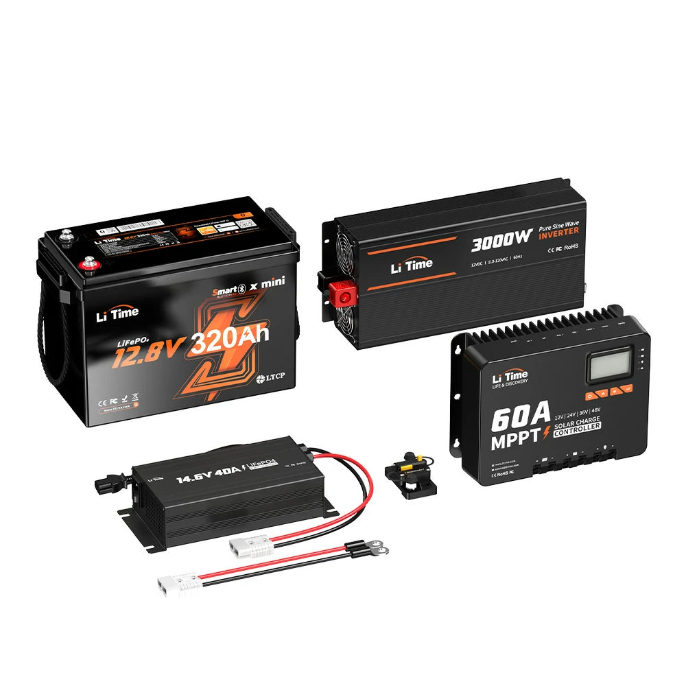 LiTime DIY solar generator complete power kit for RV, camping and off-grid living