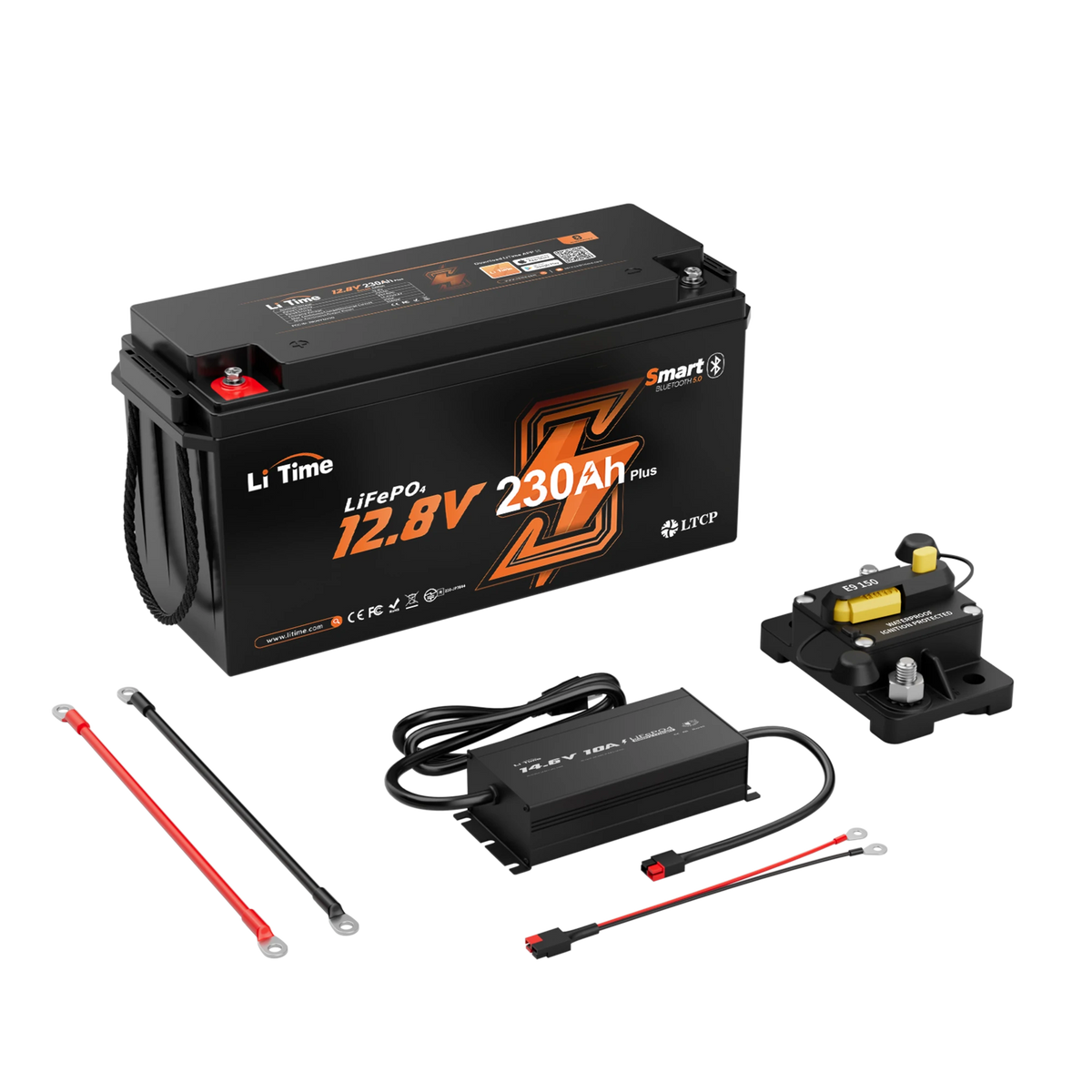 LiTime 12V 230Ah 2944Wh Bluetooth Lithium Battery for RV and Truck