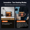 LiTime 24 group deep cycle battery with self-heating function: charger-powered (left) vs internal-power (right) warm-up modes
