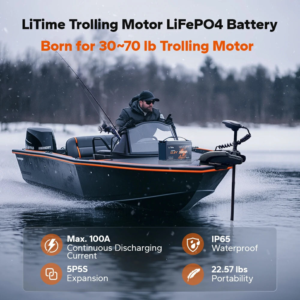 LiTime trolling motor battery for 30-70 lb trolling motors