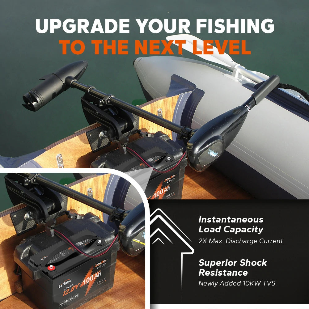 upgrade to litime 12v trolling motor battery for better experience: 2× max discharge current & superior shock resistance