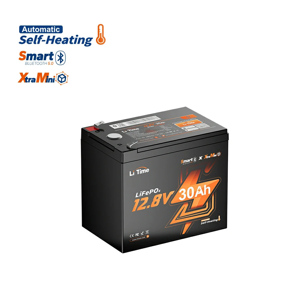 LiTime 12V 30Ah Bluetooth lithium ice fishing battery for winter-powered-by-litime