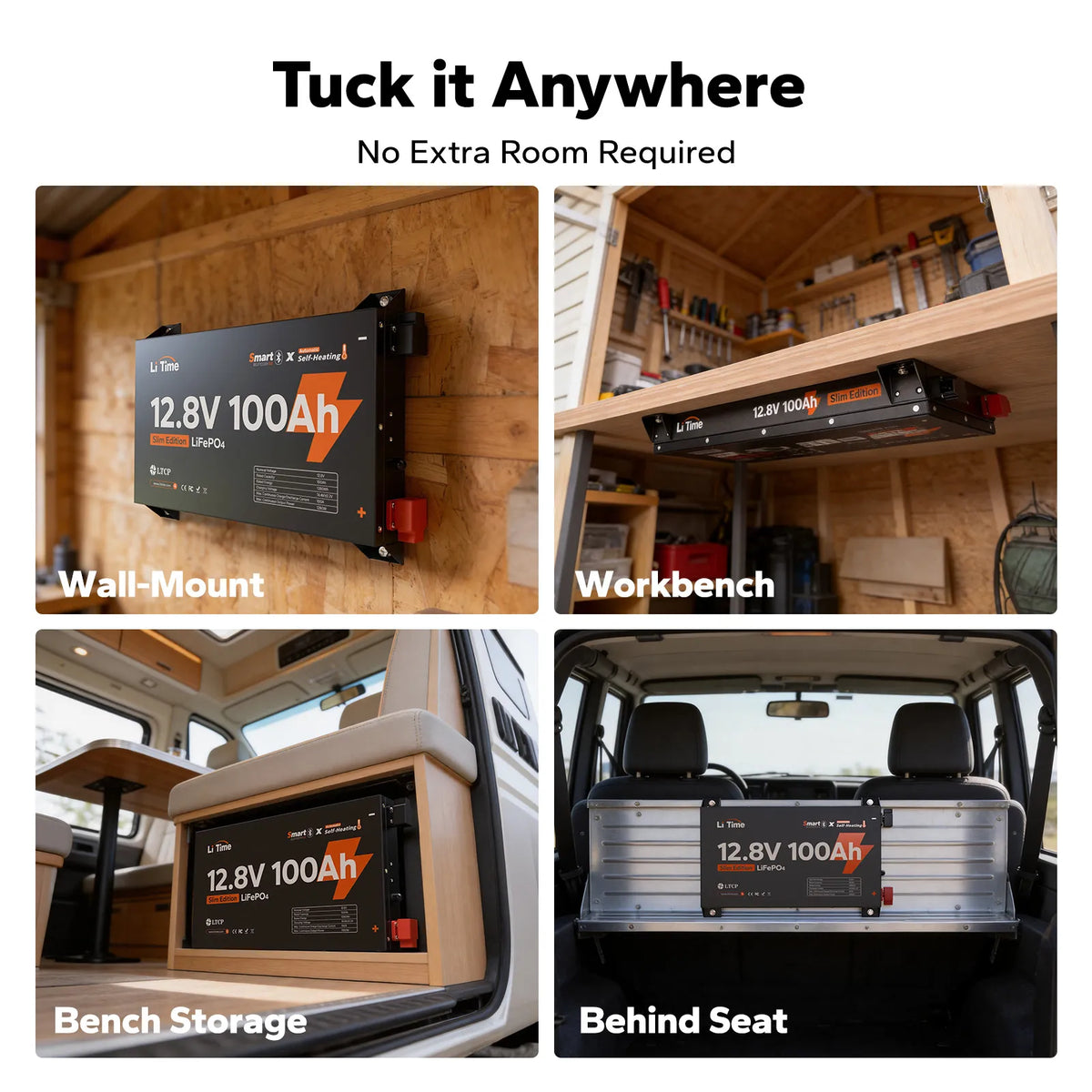 tuck litime 12v 100ah ultra thin battery anywhere you want