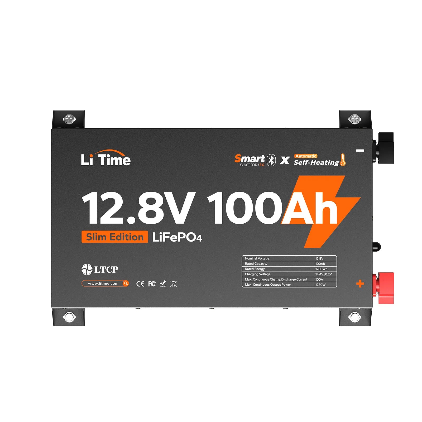 LiTime 12V 100Ah Ultra Slim Lithium Battery for Tight RV Spaces