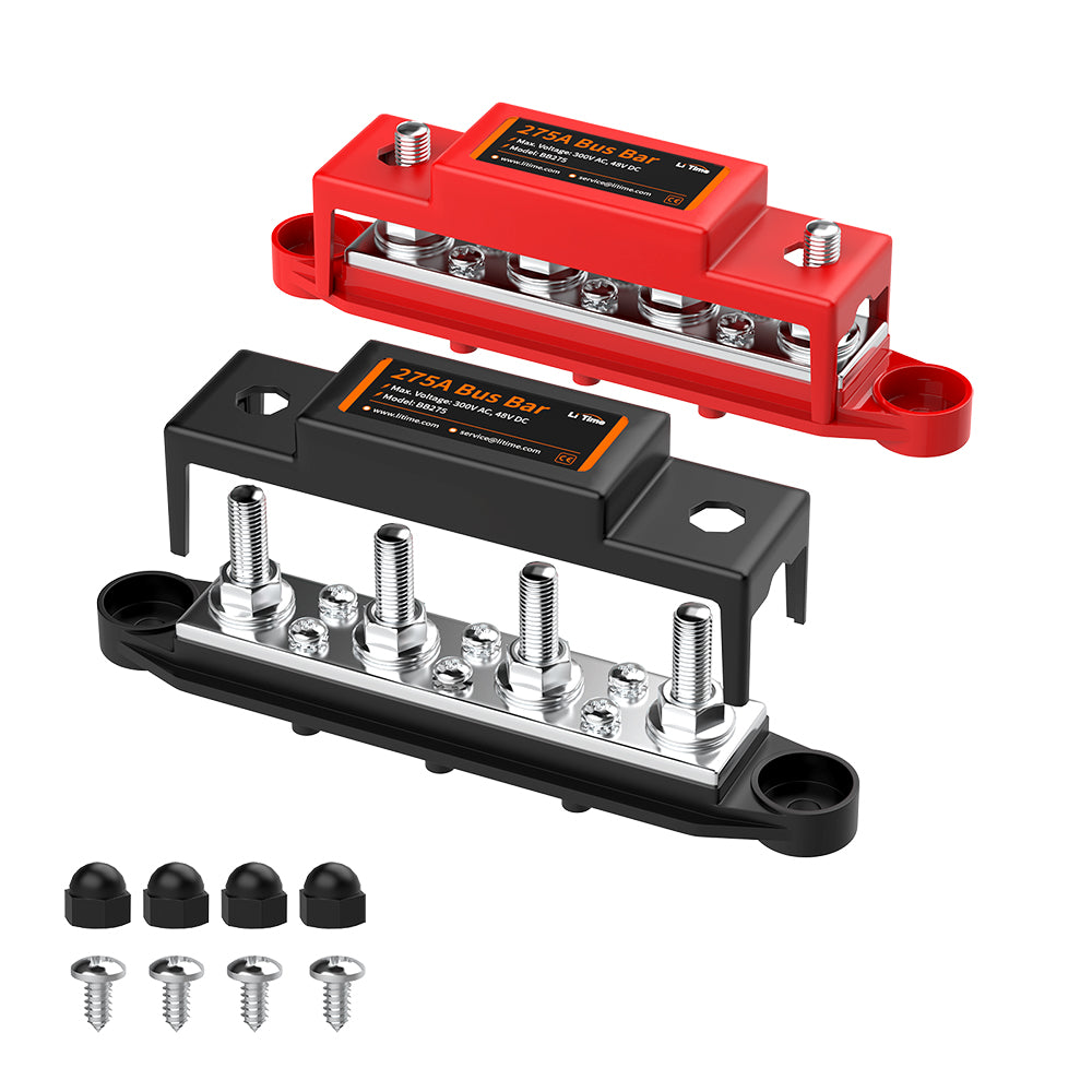 LiTime 275A Power Distribution Bus Bar for RV, Marine, Solar Battery Terminal Block