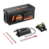 24V 100Ah lithium ion battery kit, including LiTime LiFePO4 battery，matching 24V charger, circuit breaker,