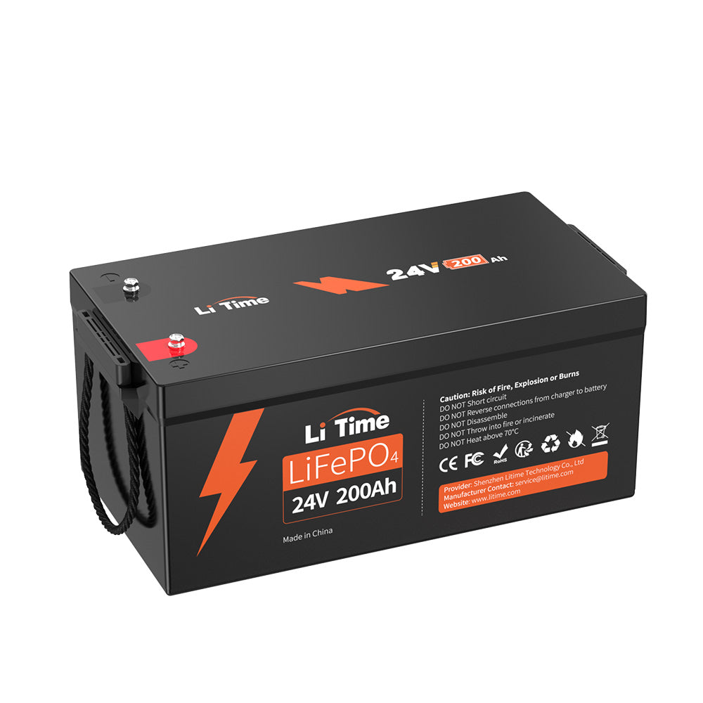 LiTime 24V 200Ah LiFePO4 lithium battery for marine, RV, and off-grid power systems