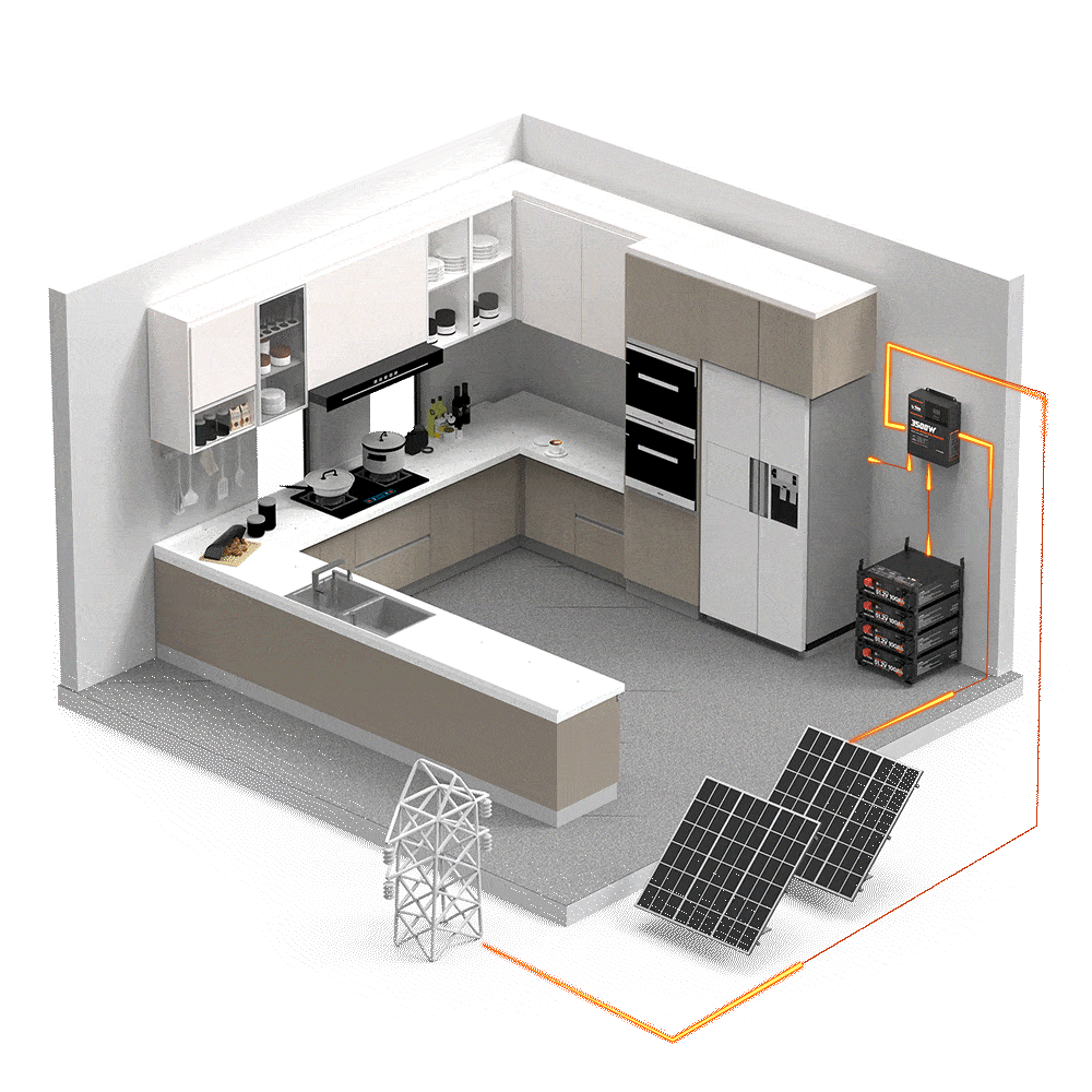 LiTime home storage solar battery wiring animation.