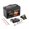 litime 12v 100ah outboard motor marine battery kit with 100Ah Bluetooth battery, 10a charger, 150A circuit breaker