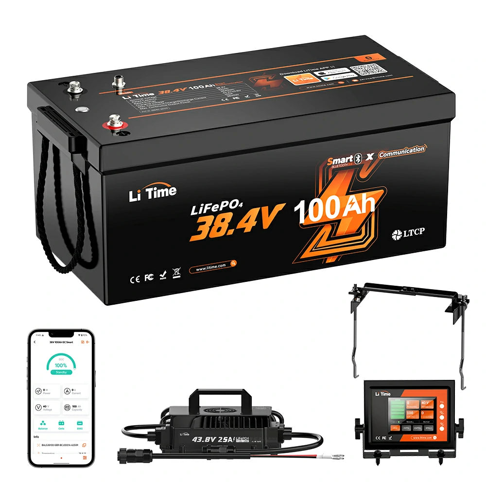 llitime Best 36V golf cart lithium battery conversion kit with charge,monitor,litime app,battery Hold Down Kit 