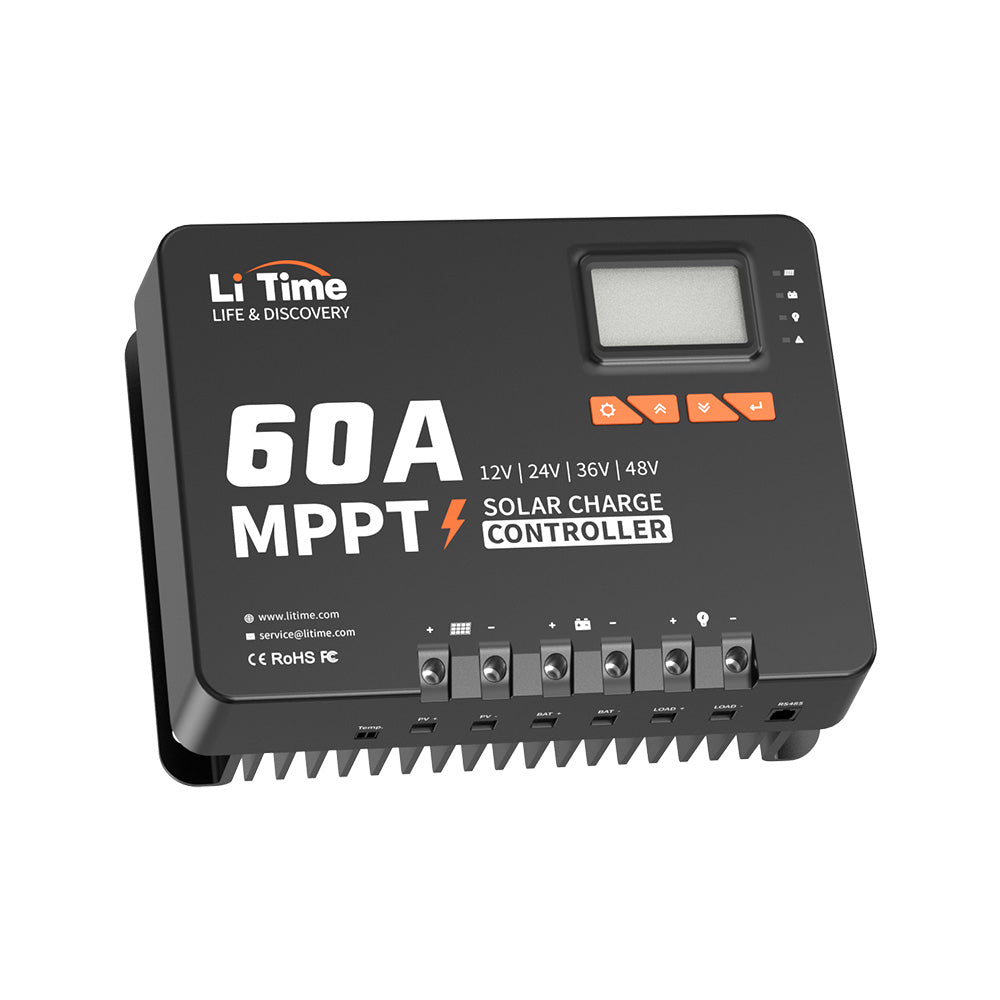 surface of litime 60a mppt solar charge controller