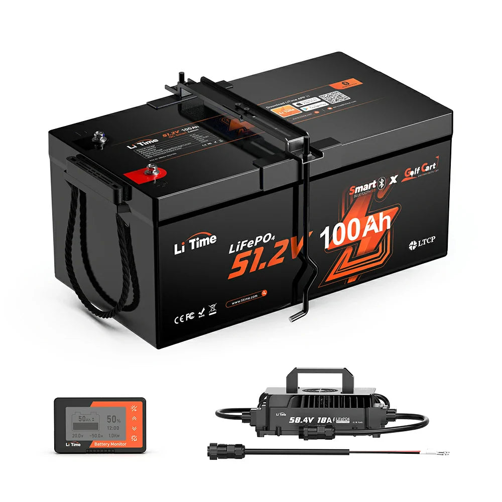 LiTime 48V 100Ah Bluetooth Lithium Battery with Monitor