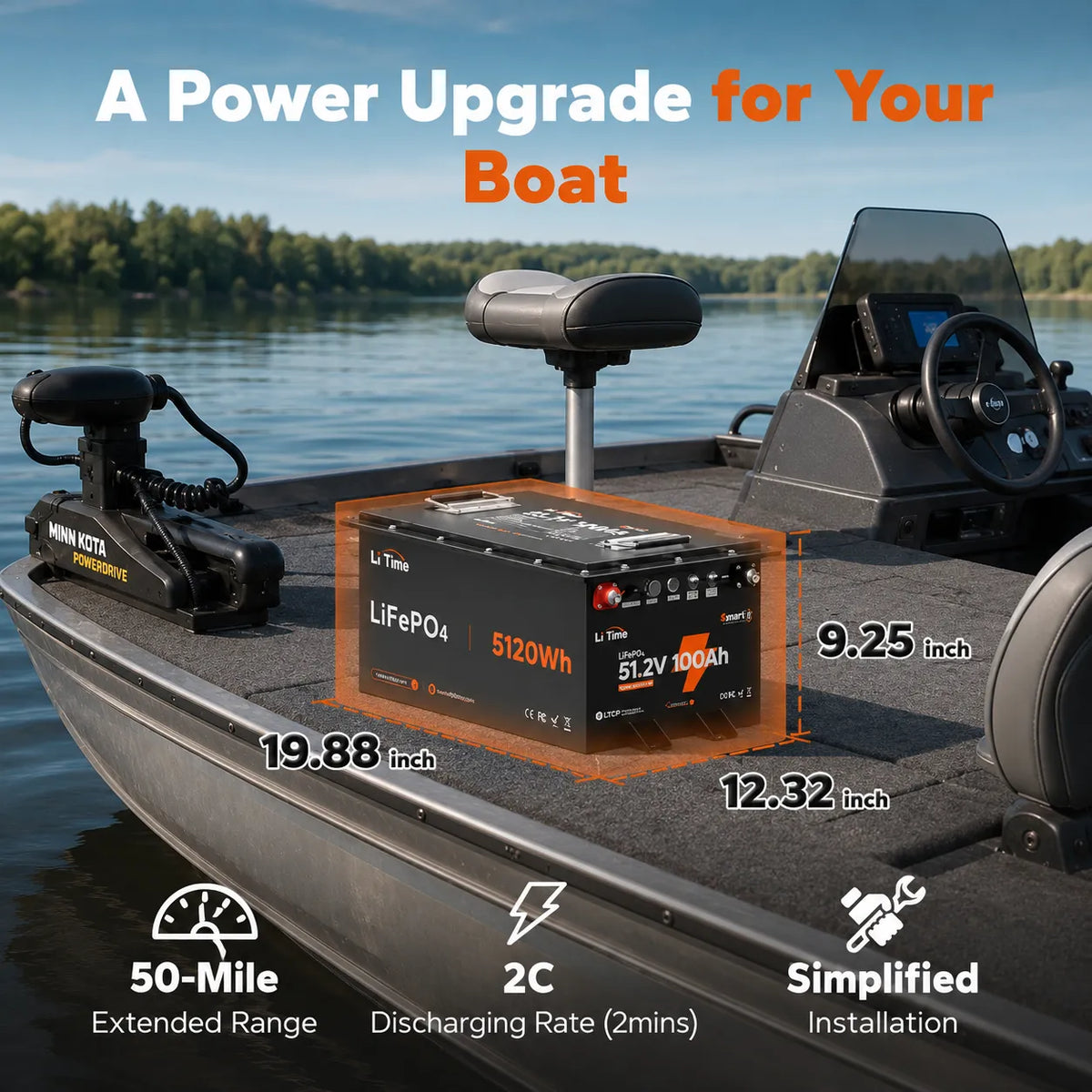 LiTime 48V 100Ah Victron-Ready Marine LiFePO4 Battery