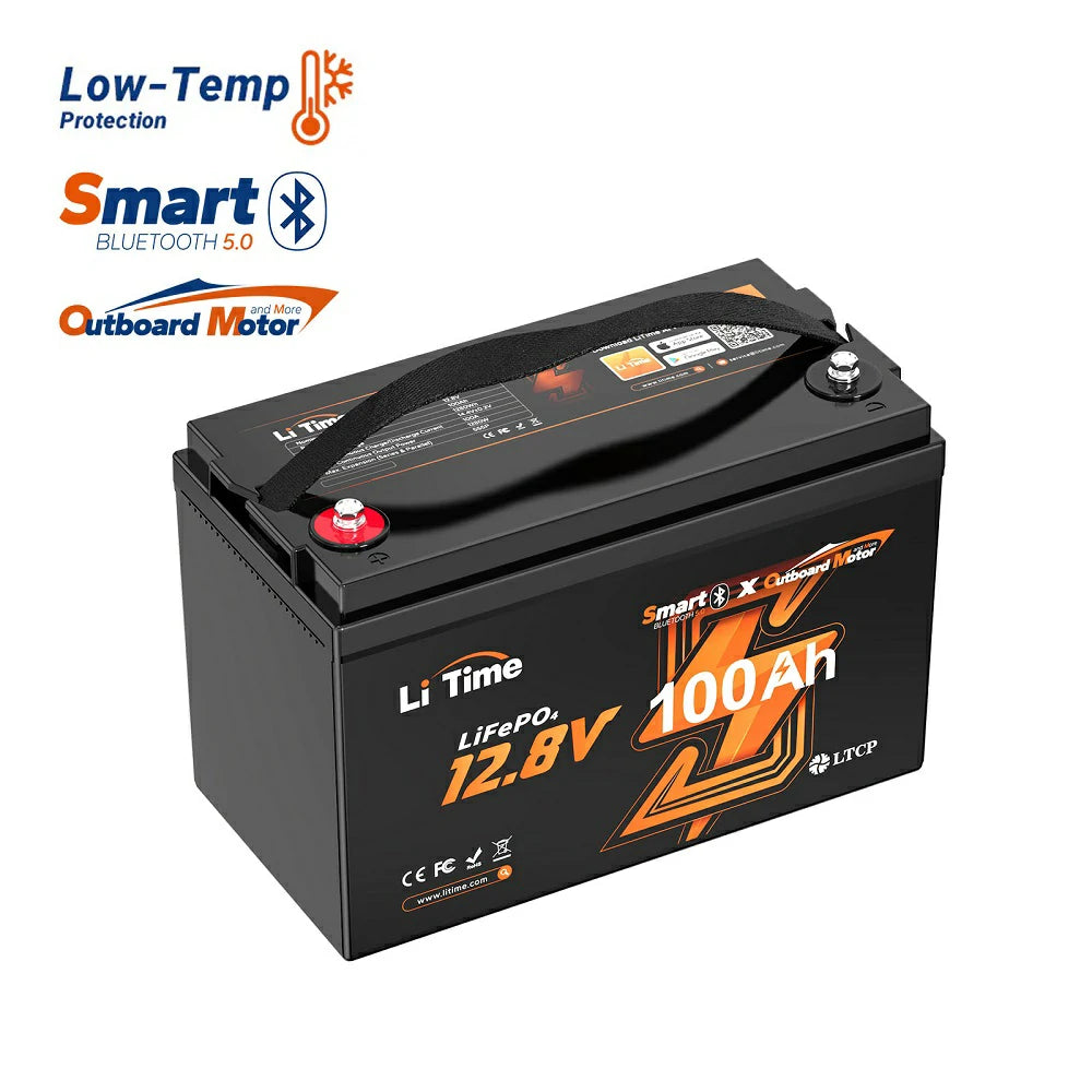 LiTime 12V 100Ah Electric Outboard Motor Lithium Battery