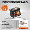 dimension details of LiTime 24v 50ah marine trolling motor lithium battery