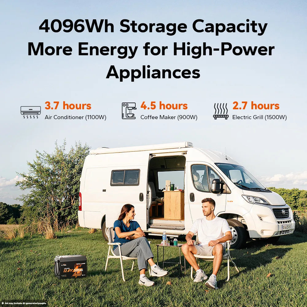 LiTime 12V 320Ah Mini Bluetooth Lithium Battery for RV, Off-Grid and Marine