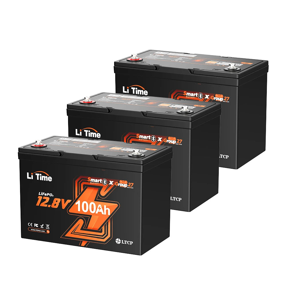 LiTime 12v group 27 lifepo4 battery 3 pack