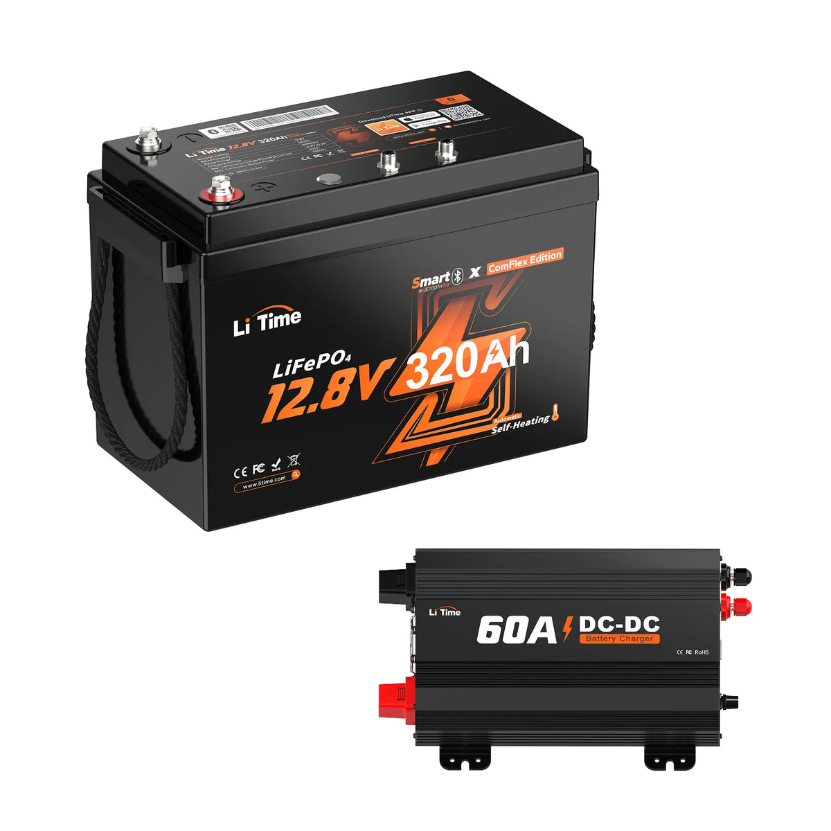 LiTime 12V 320Ah CAN & RS485 ComFlex Smart LiFePO4 Battery | Victron, RV-C & NMEA 2000 Integration