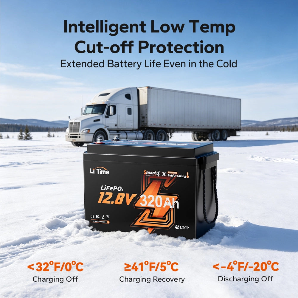 LiTime LiHeat® 12V 320Ah Mini Dual-Mode Self Heating Smart Lithium Battery for Truck