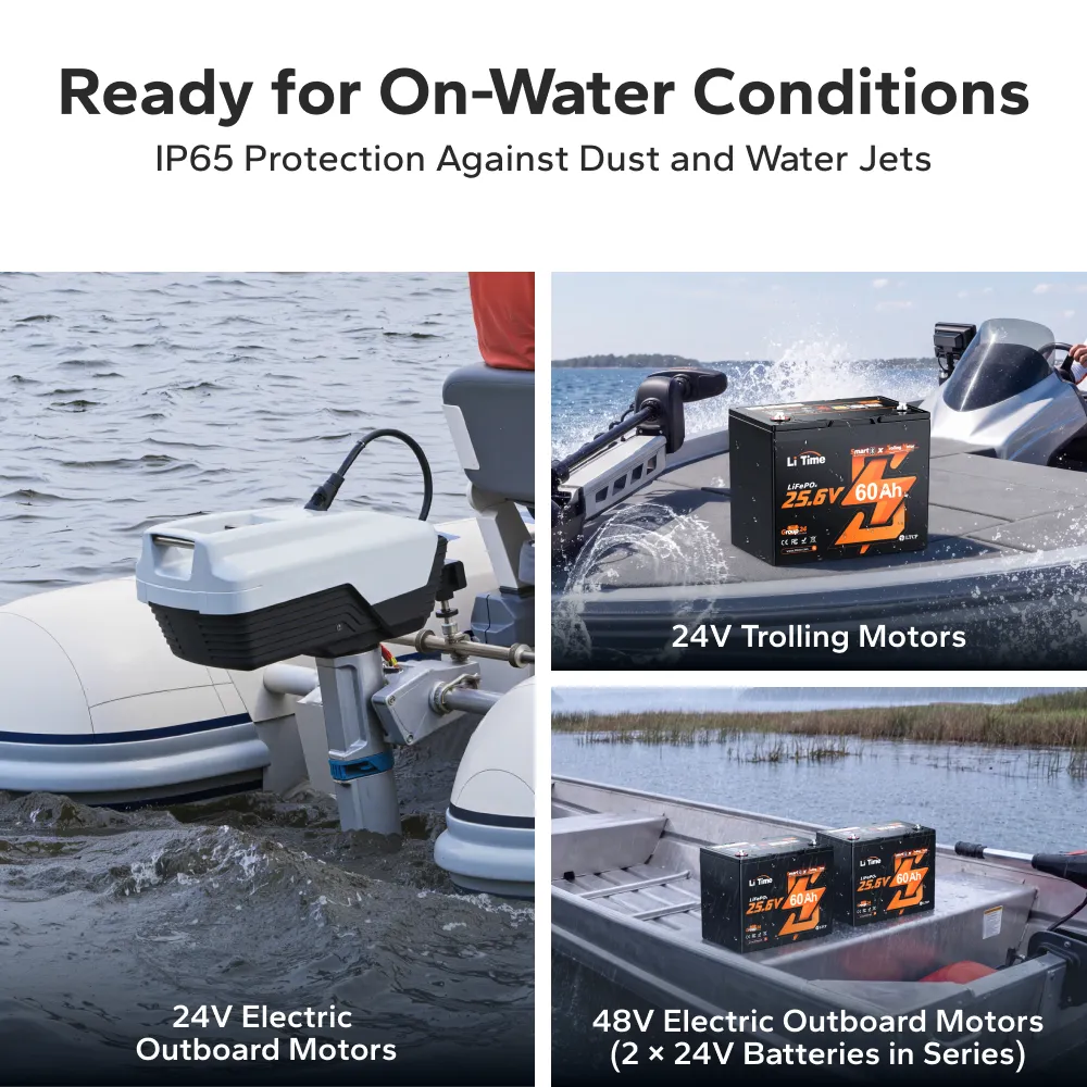 LiTime 24V 60Ah Group 24 LiFePO4 Trolling Motor Battery with Bluetooth