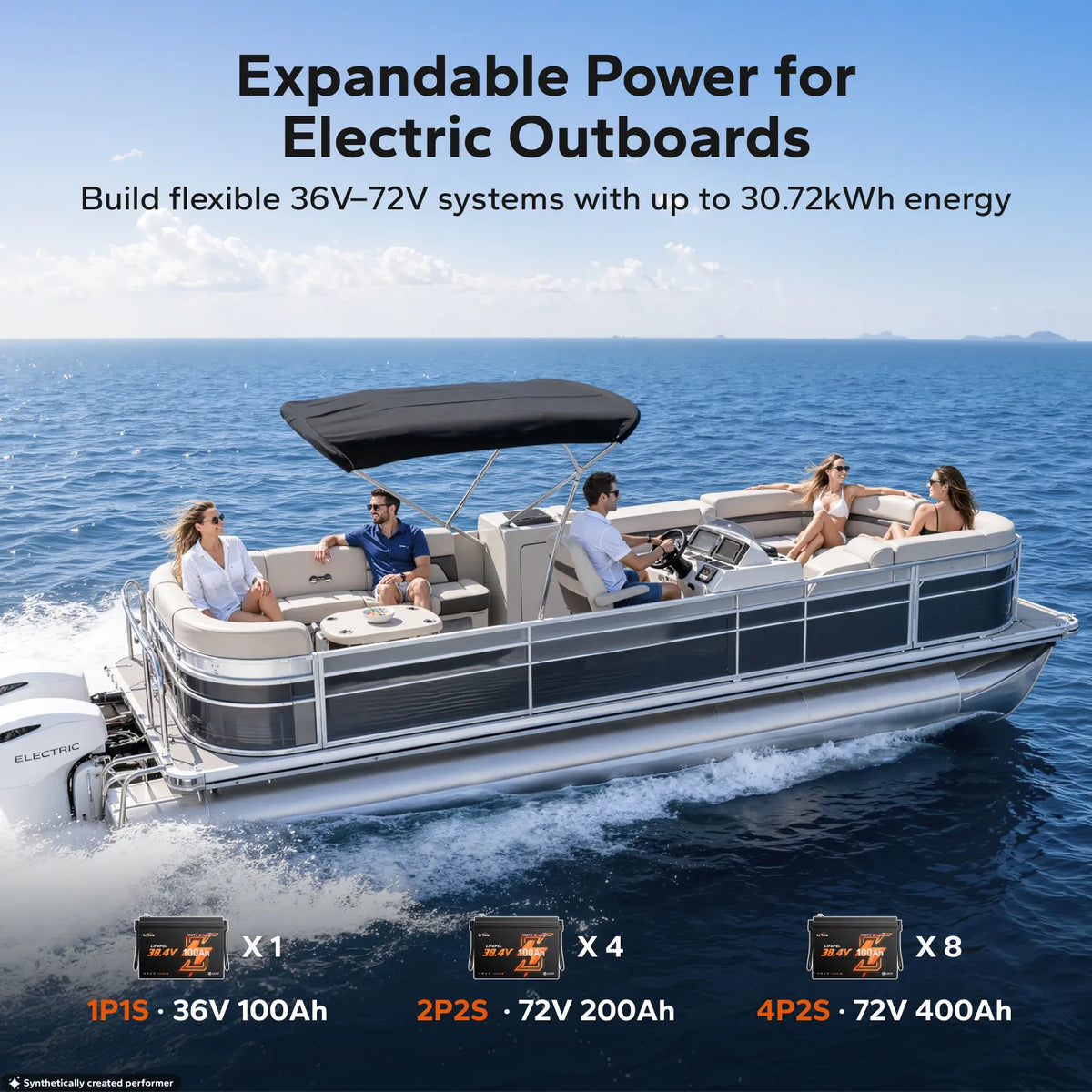 LiTime 36V 100Ah Compact Bluetooth Lithium Battery for Trolling Motors & Electric Outboards