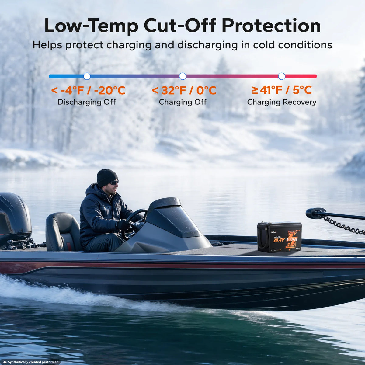 LiTime 36V 100Ah Compact Bluetooth Lithium Battery for Trolling Motors & Electric Outboards