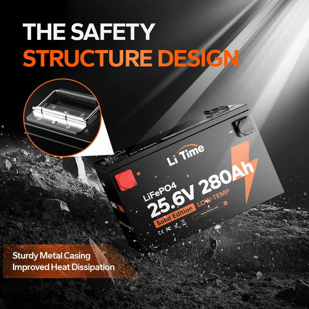 safe metal structure of litime 24v 280ah lifepo4 battery