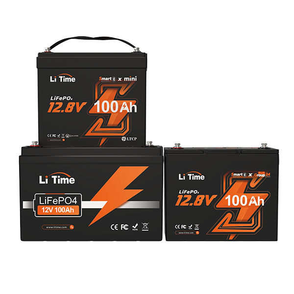 size comparision among 3 litime 12v 100ah lifepo4 lithium batteries