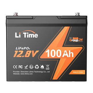surface of litime 12v 100ah lifepo4 lithium group 24 battery