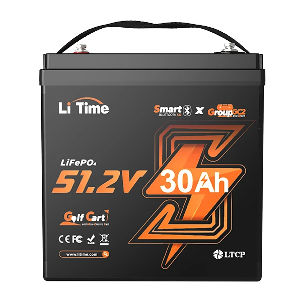 Li Time 51.2V 30Ah gc2 LiFePO4 smart Bluetooth battery designed for golf carts