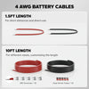 2 length choices of litime 4awg battery cables: 1.5ft and 10ft length