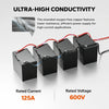 ultra-high conductivity of litime 4awg battery cable: 125a rated current, 600v rated voltage