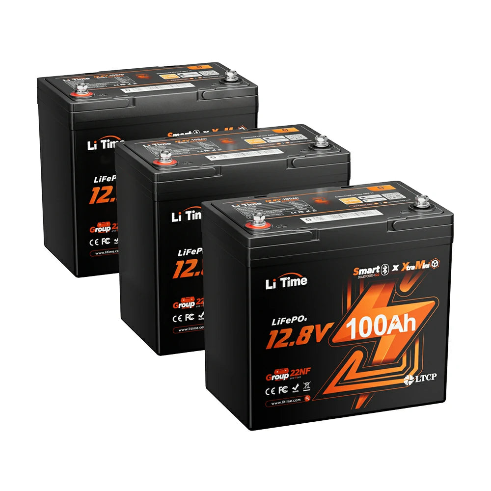 LiTime 12V 100Ah Xtra-Mini 3 pack
