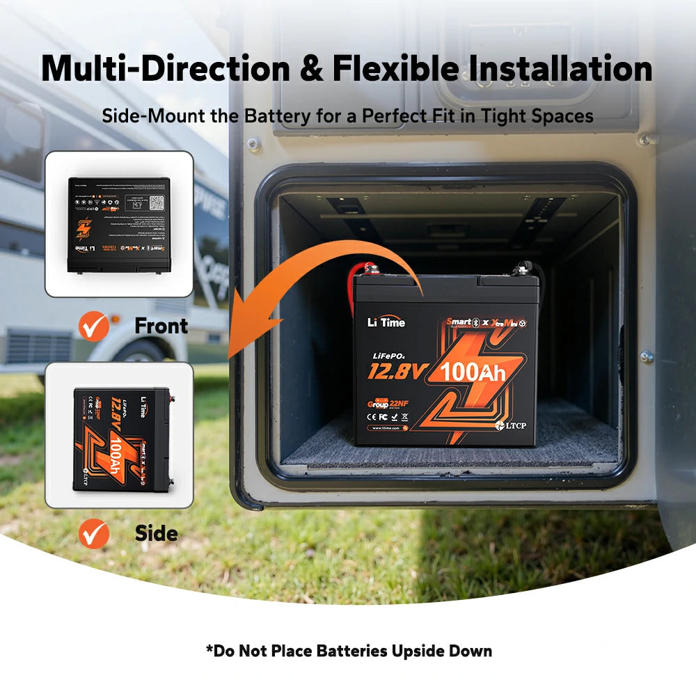 LiTime XtraMini battery: flexible installation for tight spaces, perfect for versatile use