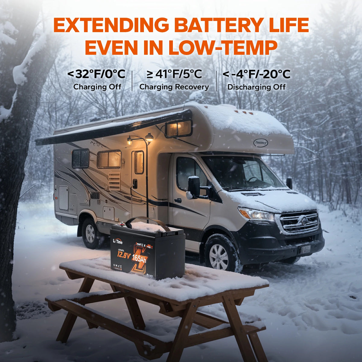 low-temp cut-off protection feature of litime 12v 165ah group 31 lithium ion battery