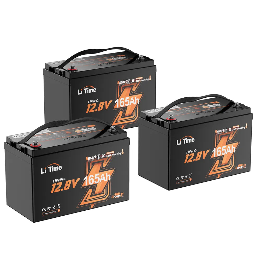 litime 12v 165ah self-heating lithium battery 3 packs