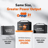 litime 12V 165Ah group 31 lithium battery higher usable energy than lead-acid and 12V 100Ah
