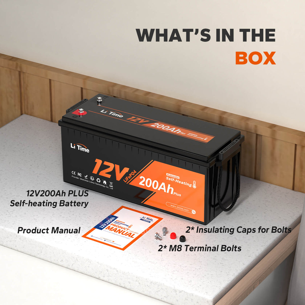 litime 12v 200ah heating lithium battery