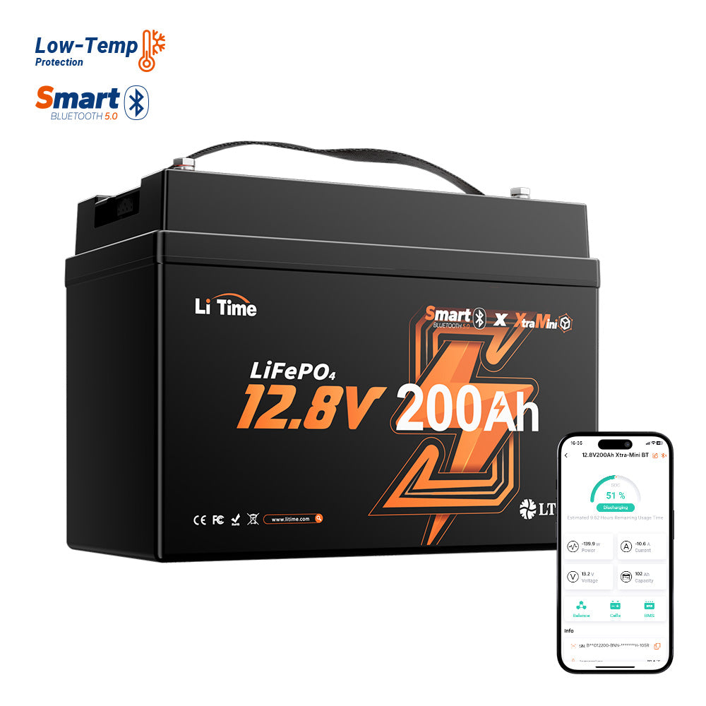 LiTime 12V 200Ah Xtra Mini Lithium Battery for Semi Truck DIY APU Systems