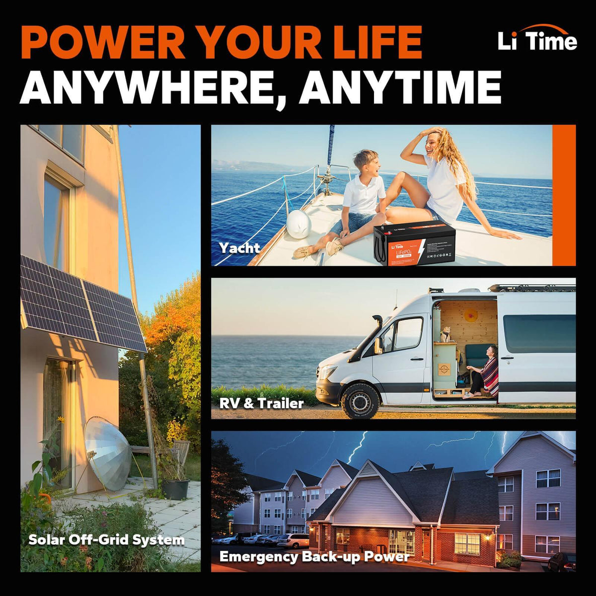 12 volt lithium battery for solar system, marine, rv and energy back up