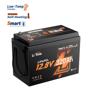 LiTime 12V 320Ah mini smart self-heating lithium battery for high-capacity off-grid power