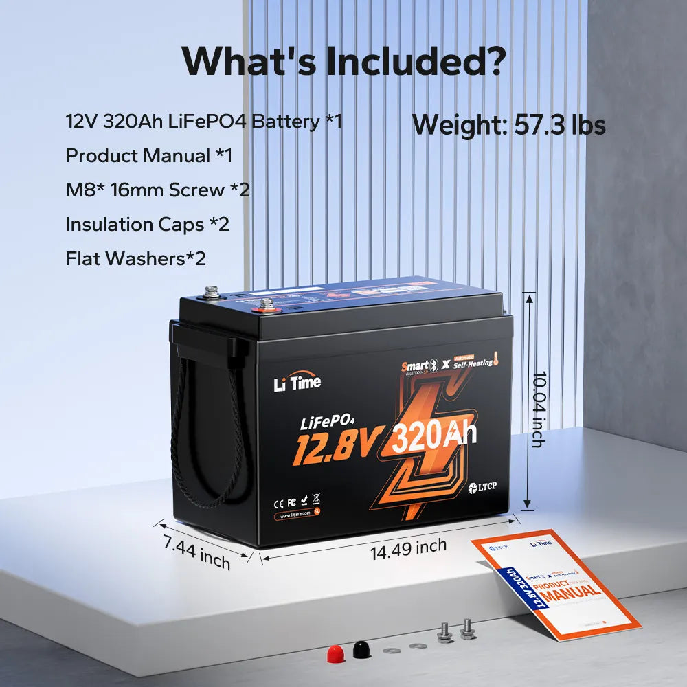 litime 12v 320ah self heating battery box