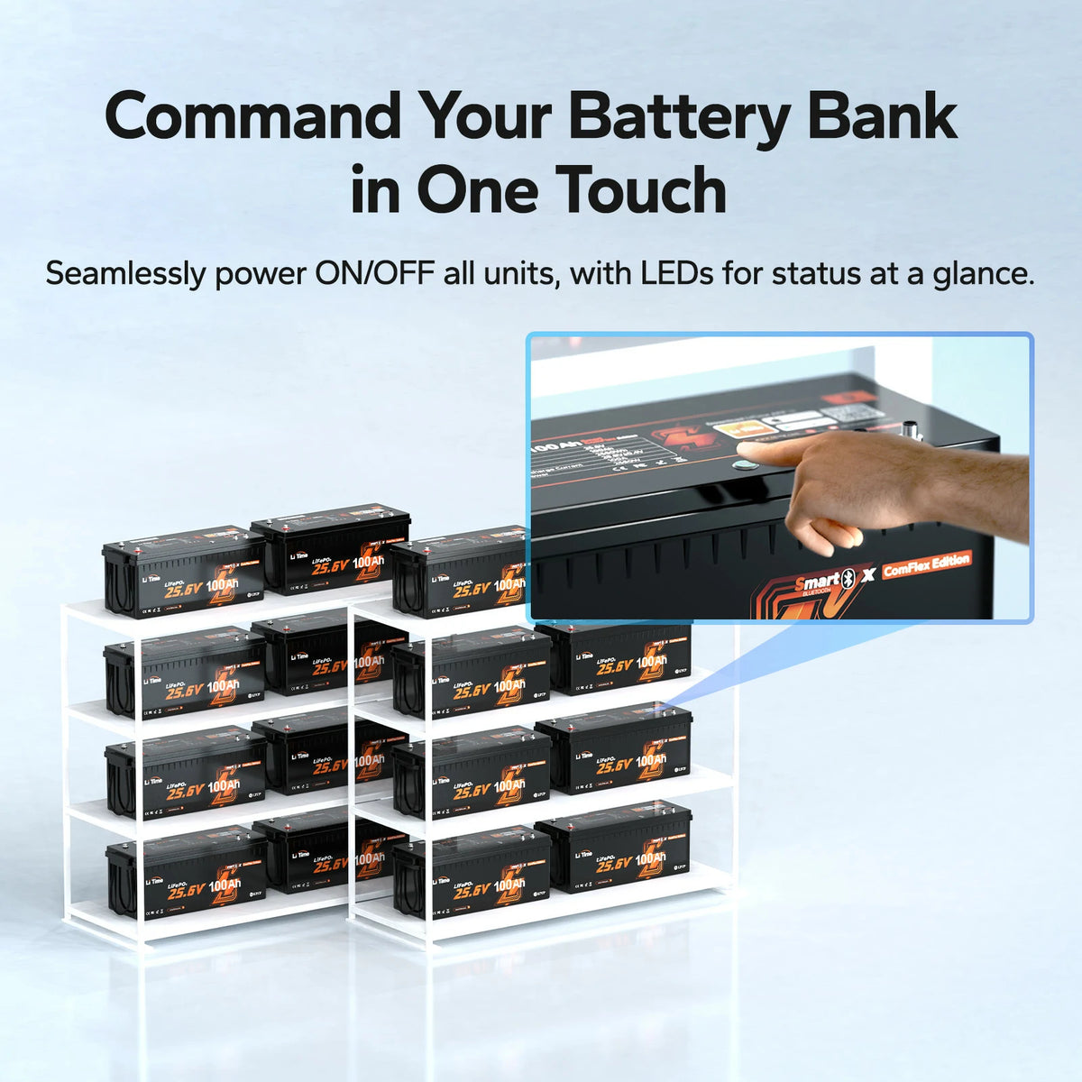 LiTime ComFlex smart battery series for safely connecting batteries in parallel