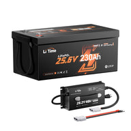litime 24v 230ah self heating lithium battery  and litime 29.2v 40a charger