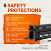 protections information of litime 40a charger for 24v lifepo4 battery